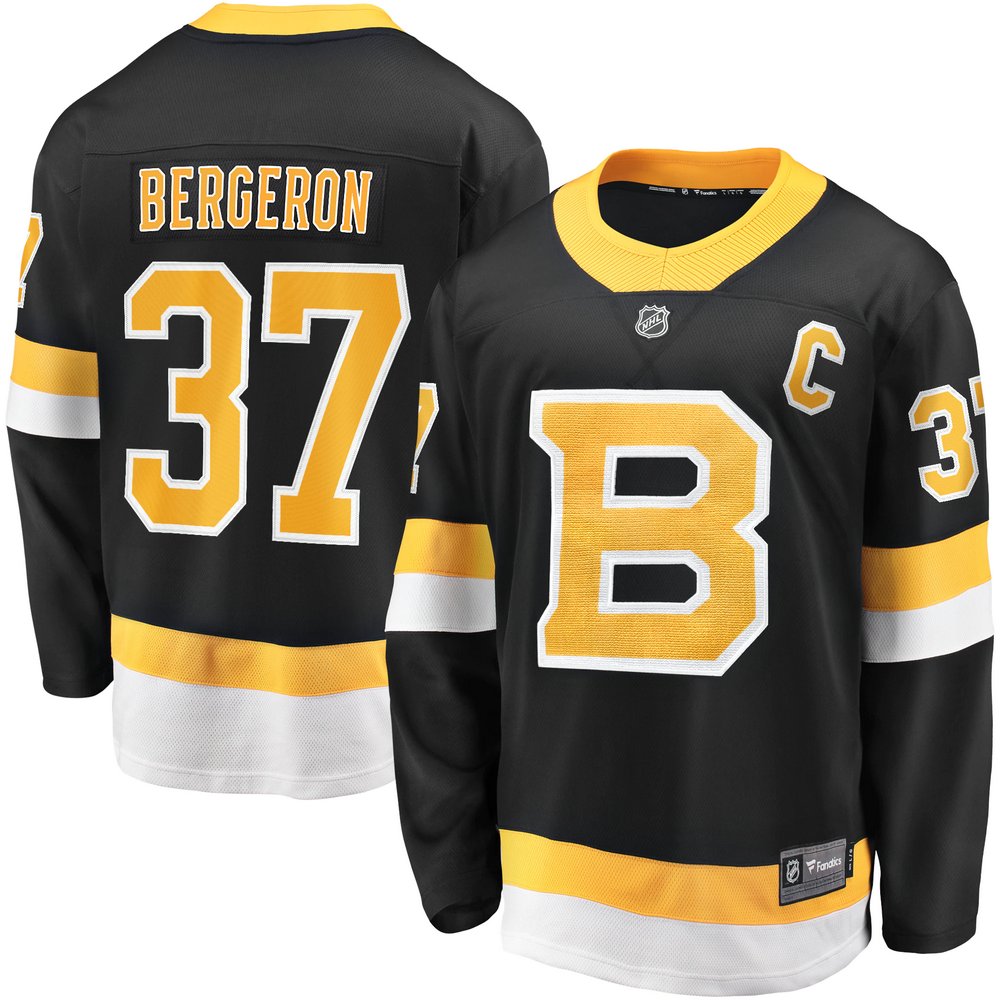 Patrice Bergeron Boston Bruins Fanatics Branded Captain Alternate Premier Breakaway Player Jersey - Black