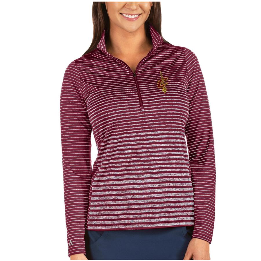 Cleveland Cavaliers Antigua Women's Pace Half-Zip Pullover Jacket - Heathered Wine