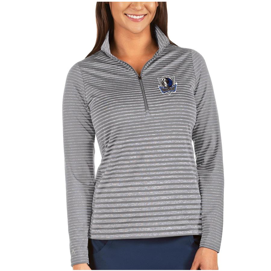 Dallas Mavericks Antigua Women's Pace Half-Zip Pullover Jacket - Heathered Charcoal