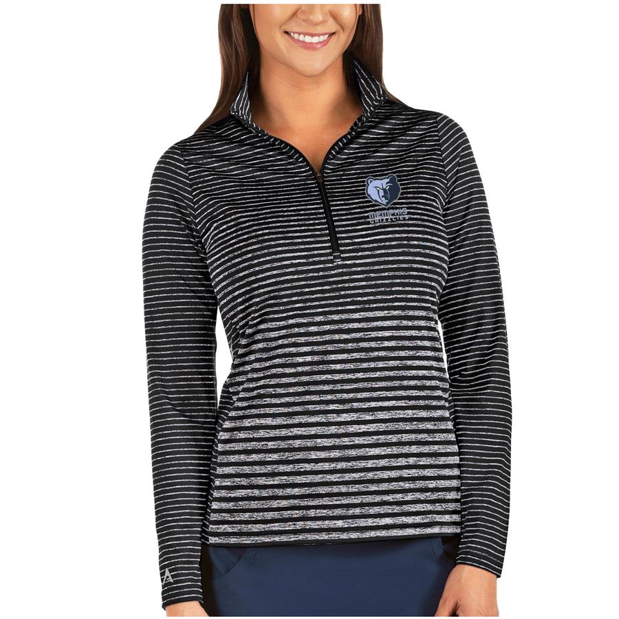 Memphis Grizzlies Antigua Women's Pace Half-Zip Pullover Jacket - Heathered Black