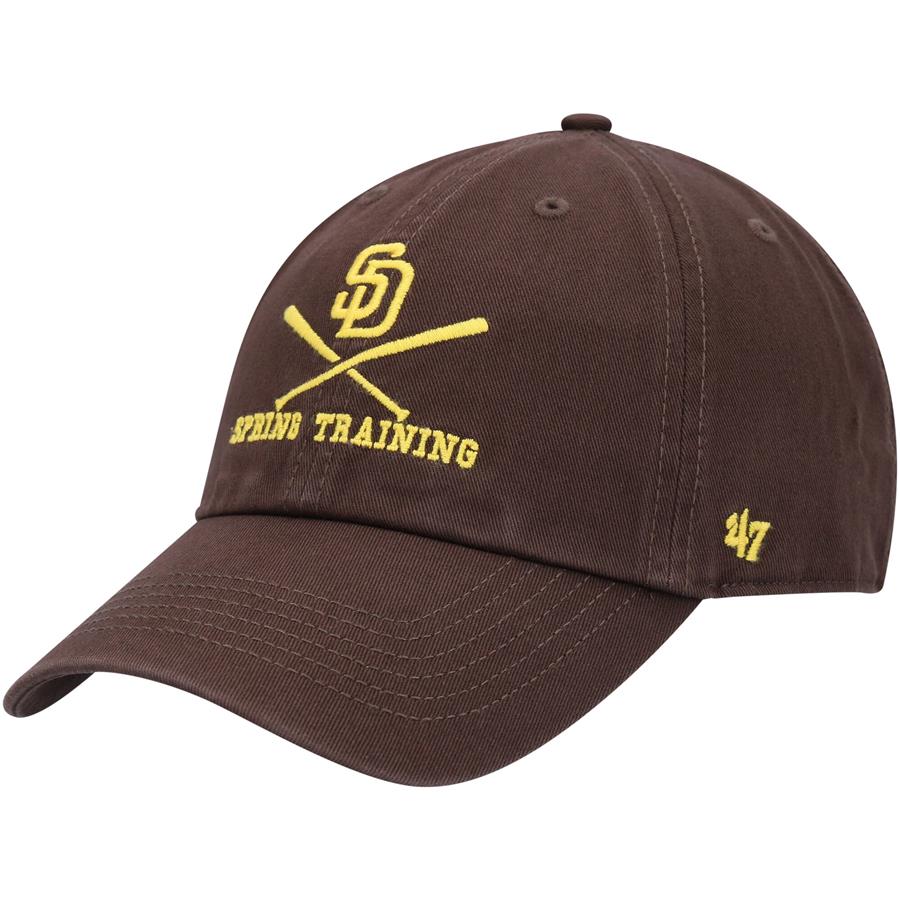 San Diego Padres '47 2022 MLB Spring Training Cross Bone Clean Up Adjustable Hat - Brown