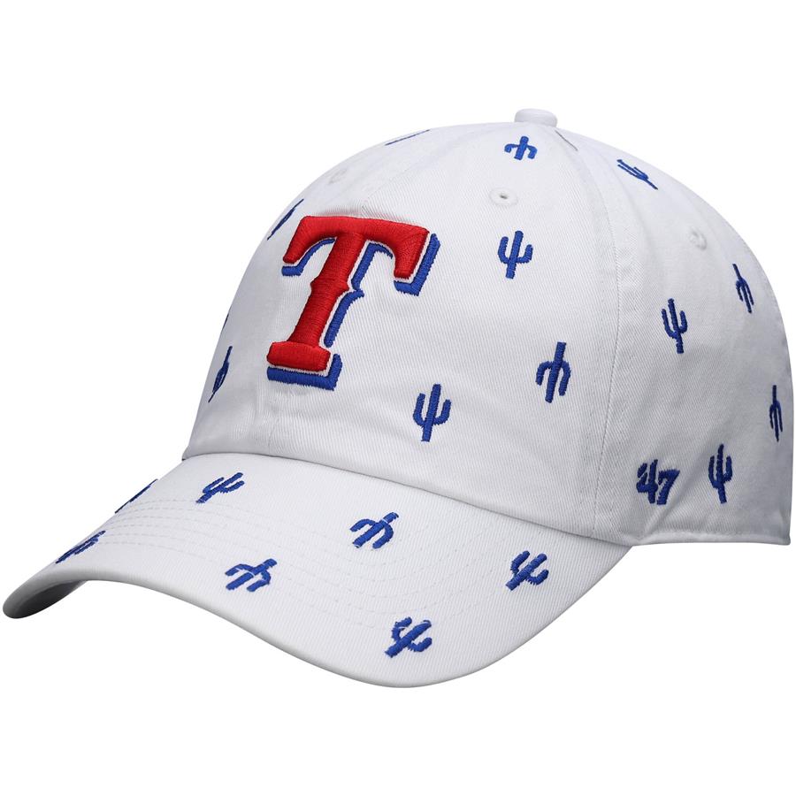 Texas Rangers '47 Women's 2022 MLB Spring Training Confetti Clean Up Adjustable Hat - White