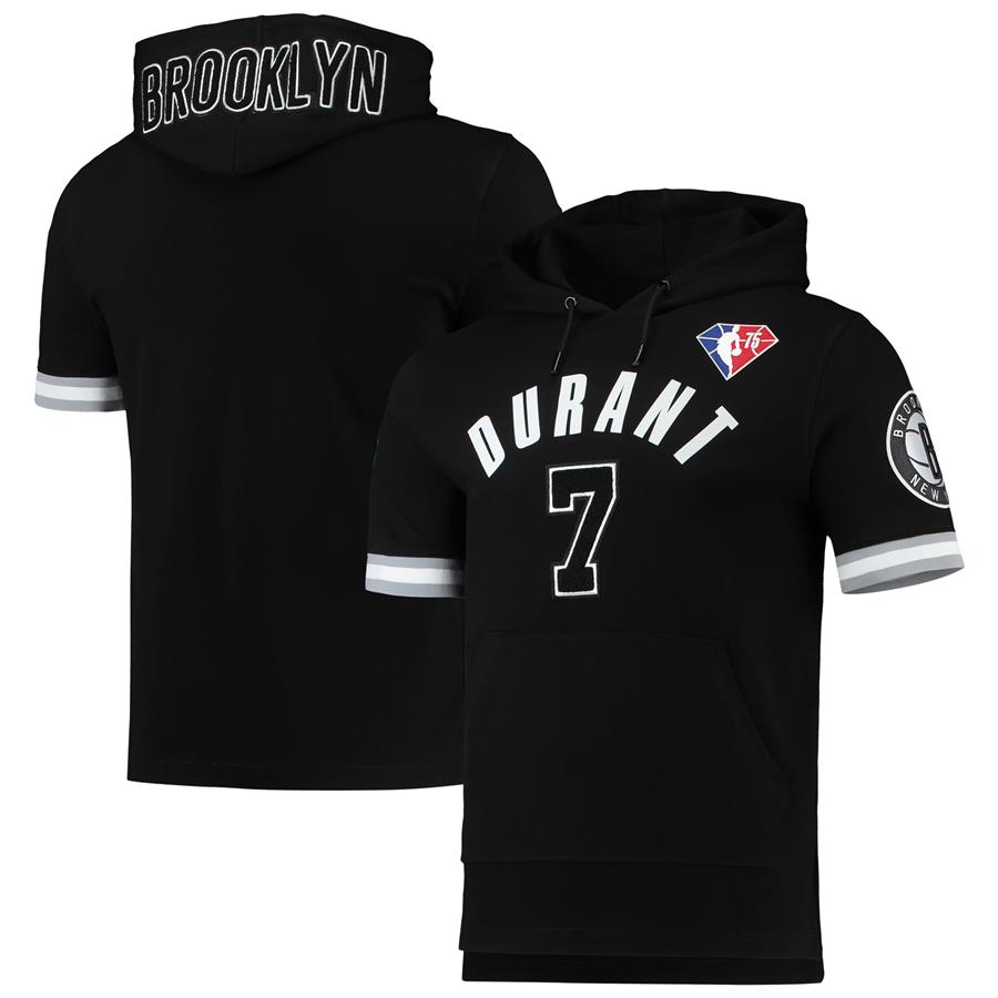 Kevin Durant Brooklyn Nets Pro Standard Name & Number Short Sleeve Pullover Hoodie - Black
