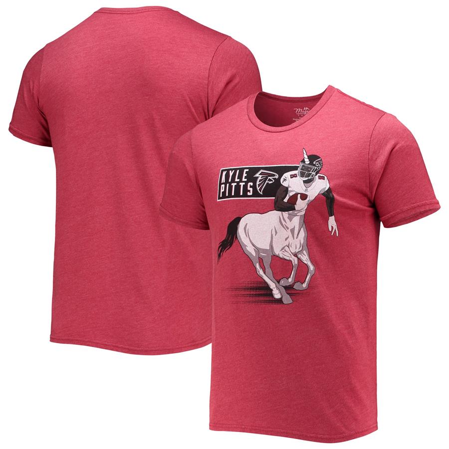 Kyle Pitts Atlanta Falcons Majestic Threads Tri-Blend Unicorn Player T-Shirt - Red