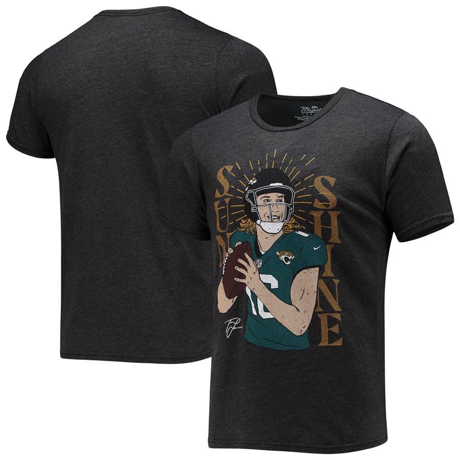 Trevor Lawrence Jacksonville Jaguars Majestic Threads Tri-Blend Sunshine Player T-Shirt - Black