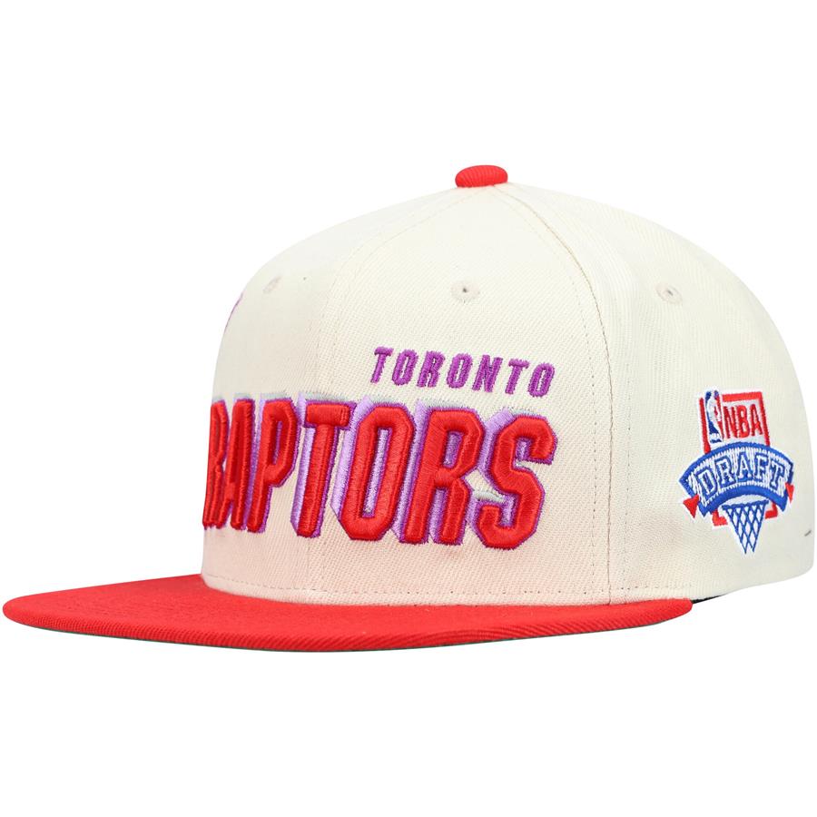 Toronto Raptors Mitchell & Ness Hardwood Classics 1996 NBA Draft Day Snapback Hat - Cream