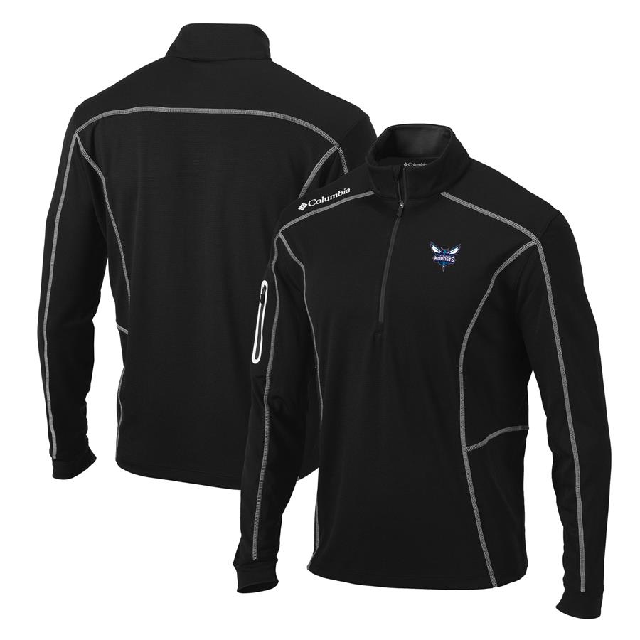 Charlotte Hornets Columbia Team Shotgun Quarter-Zip Pullover Jacket - Black