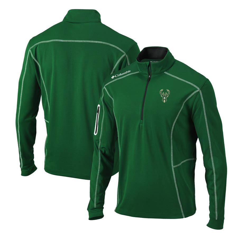 Milwaukee Bucks Columbia Shotgun Quarter-Zip Pullover Jacket - Hunter Green