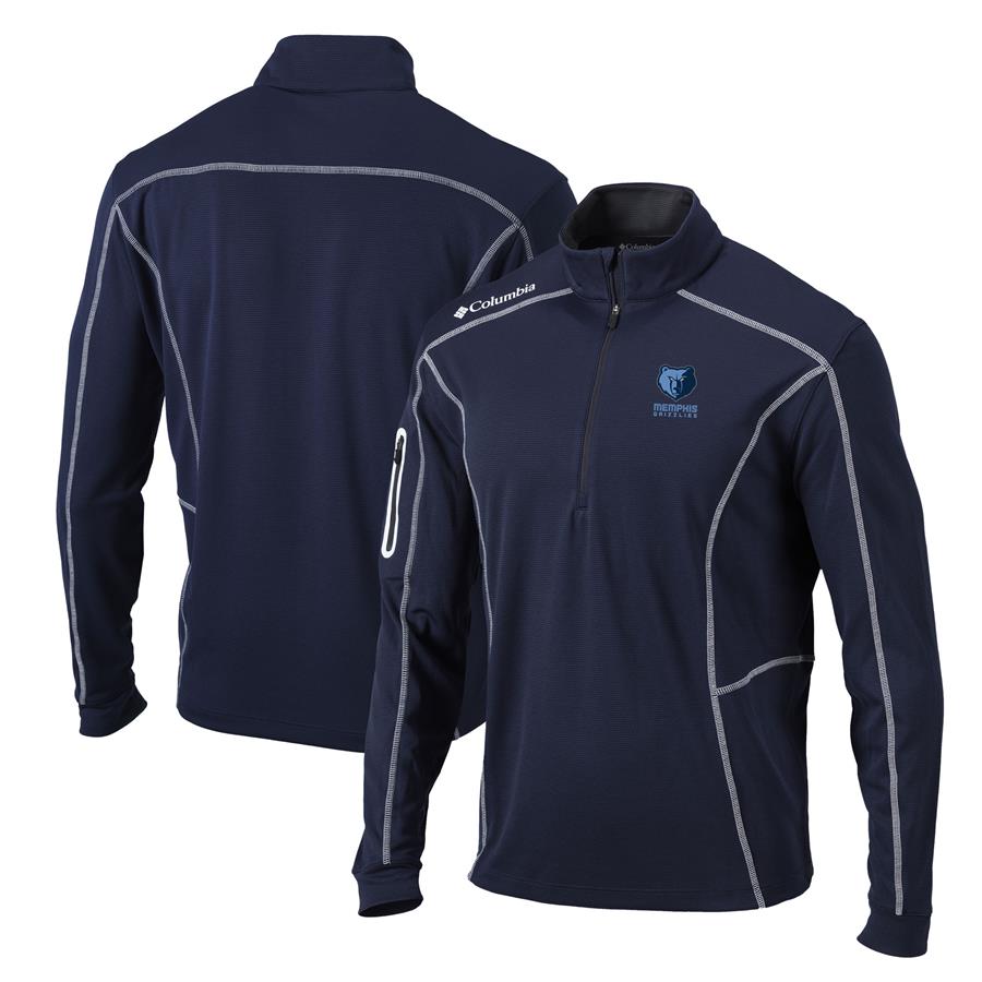 Memphis Grizzlies Columbia Team Shotgun Quarter-Zip Pullover Jacket - Navy