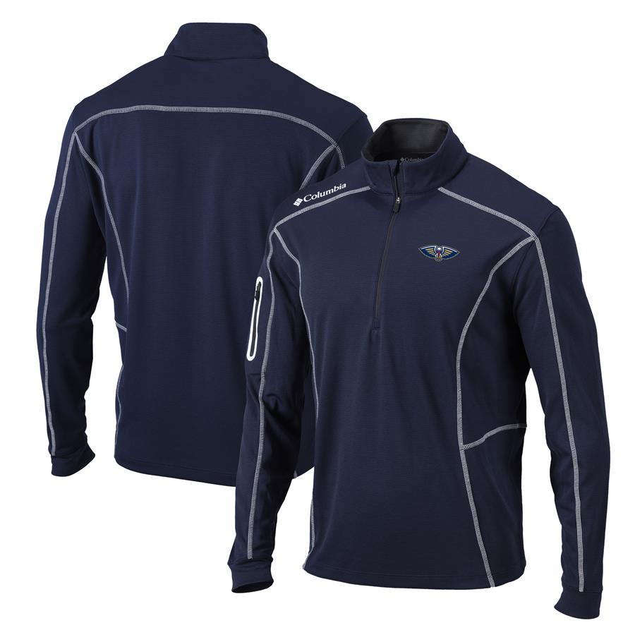 New Orleans Pelicans Columbia Team Shotgun Quarter-Zip Pullover Jacket - Navy