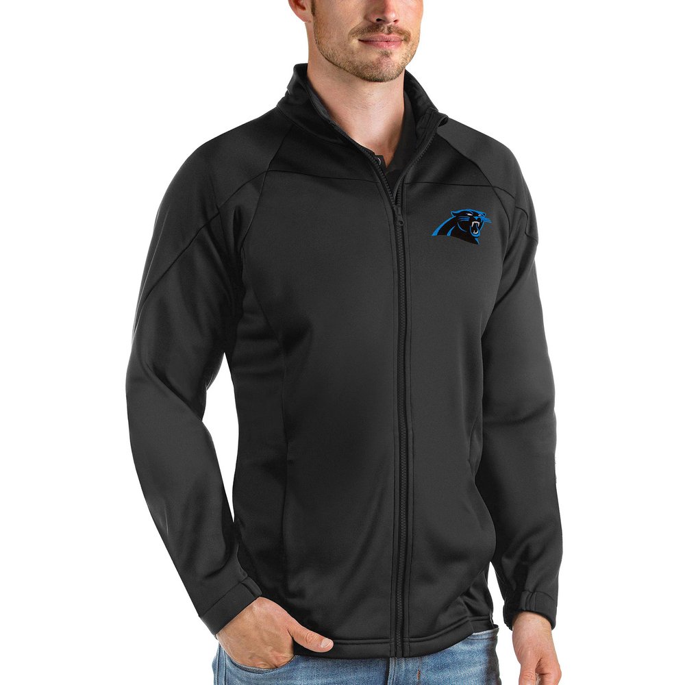 Carolina Panthers Antigua Links Full-Zip Golf Jacket - Black