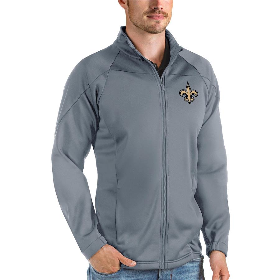 New Orleans Saints Antigua Links Full-Zip Golf Jacket - Steel