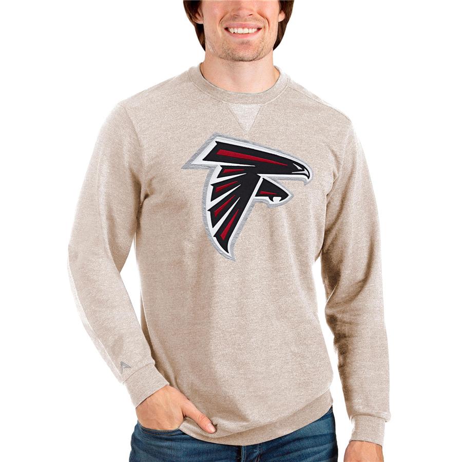 Atlanta Falcons Antigua Team Reward Crewneck Pullover Sweatshirt - Oatmeal