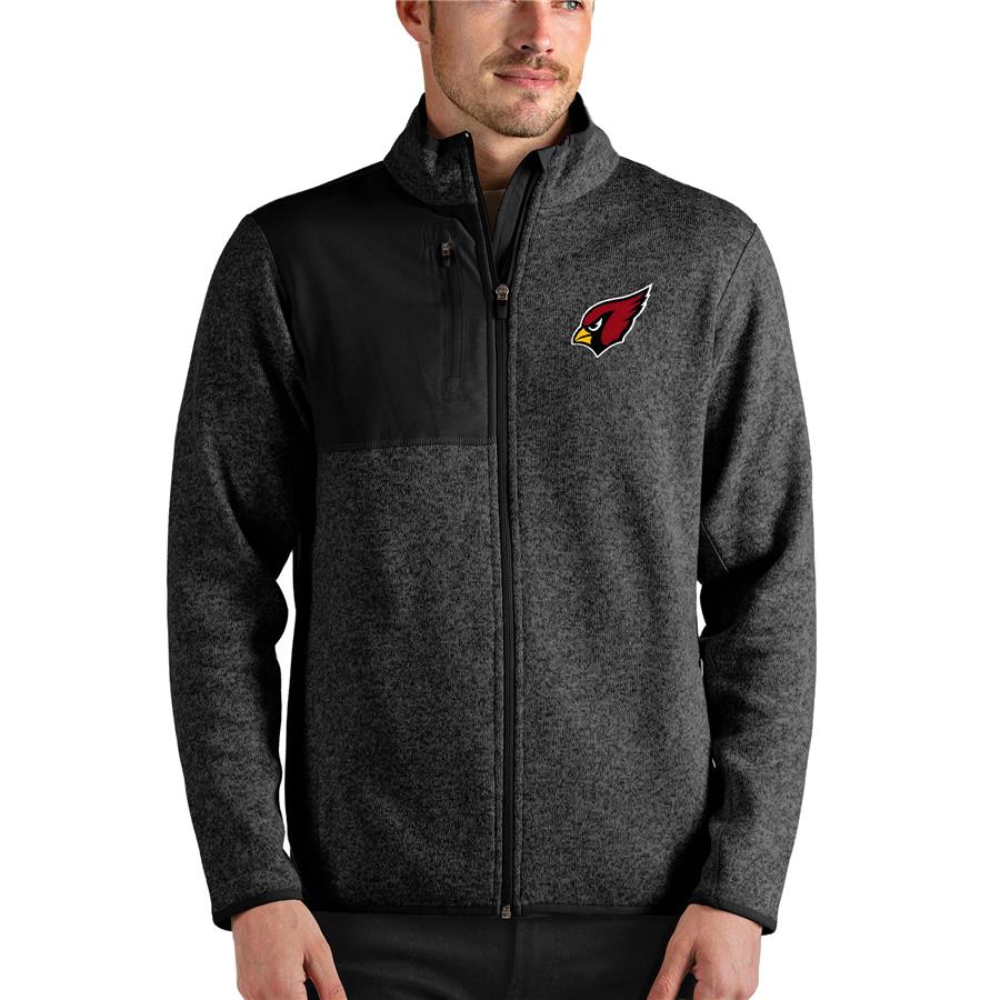 Arizona Cardinals Antigua Fortune Full-Zip Jacket - Heathered Black