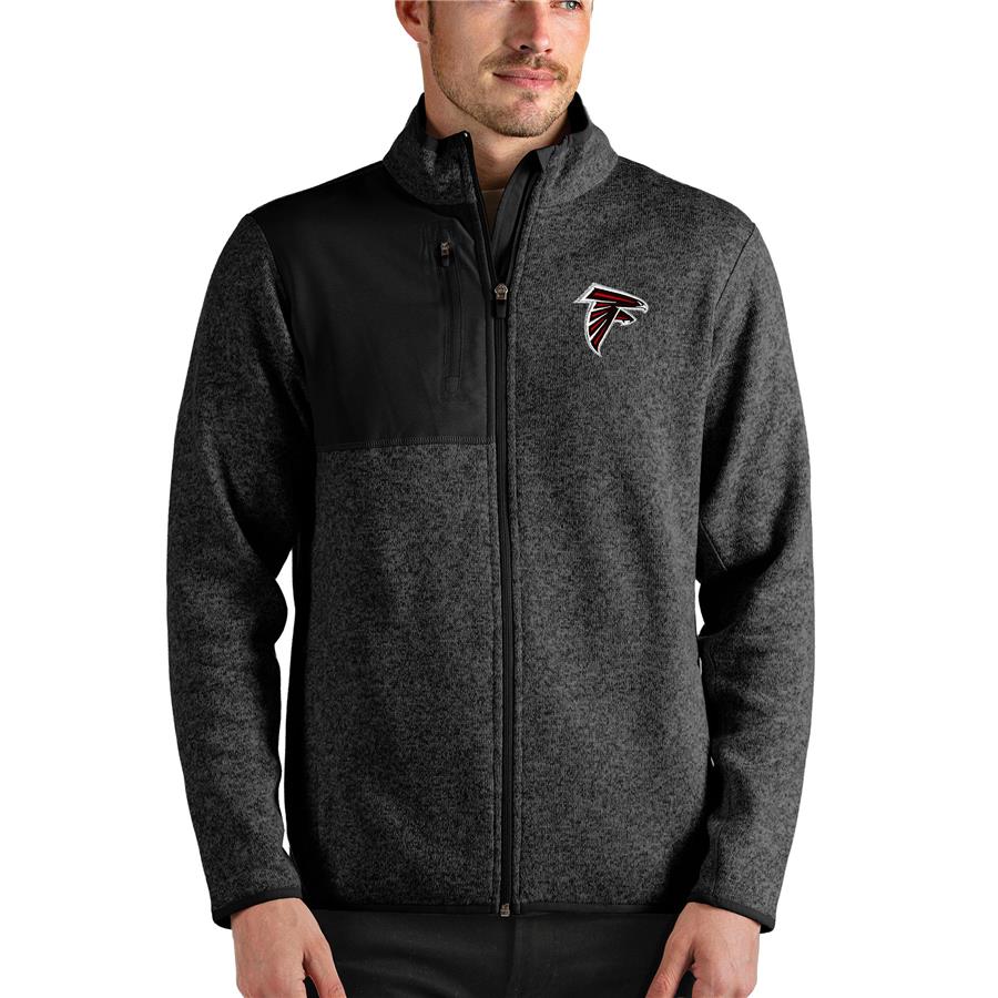 Atlanta Falcons Antigua Fortune Full-Zip Jacket - Heathered Black
