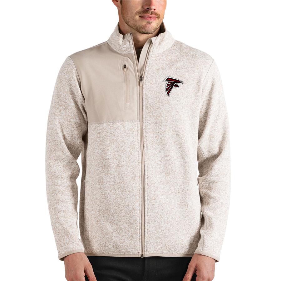 Atlanta Falcons Antigua Fortune Full-Zip Jacket - Oatmeal