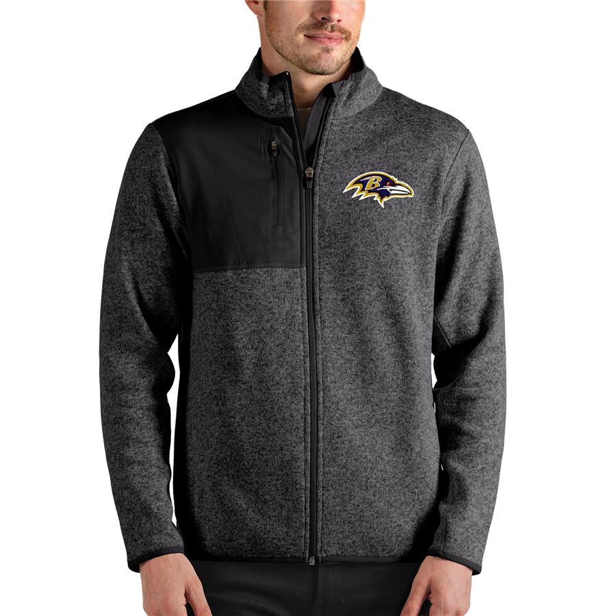 Baltimore Ravens Antigua Fortune Full-Zip Jacket - Heathered Gray