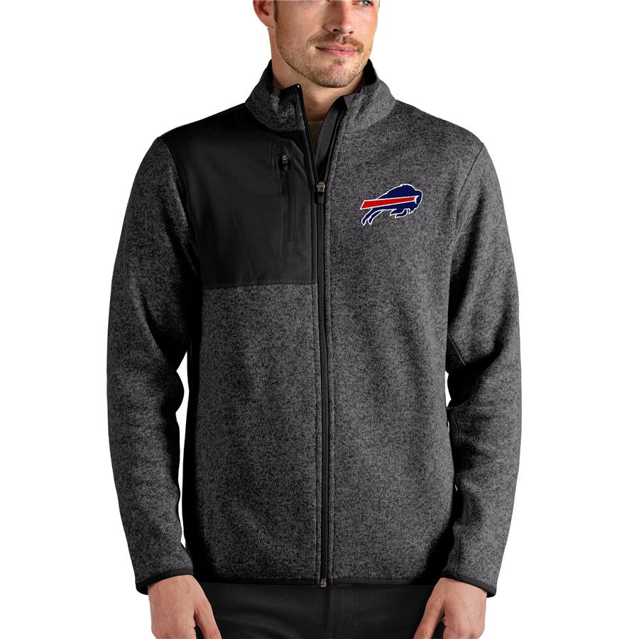 Buffalo Bills Antigua Fortune Full-Zip Jacket - Heathered Black