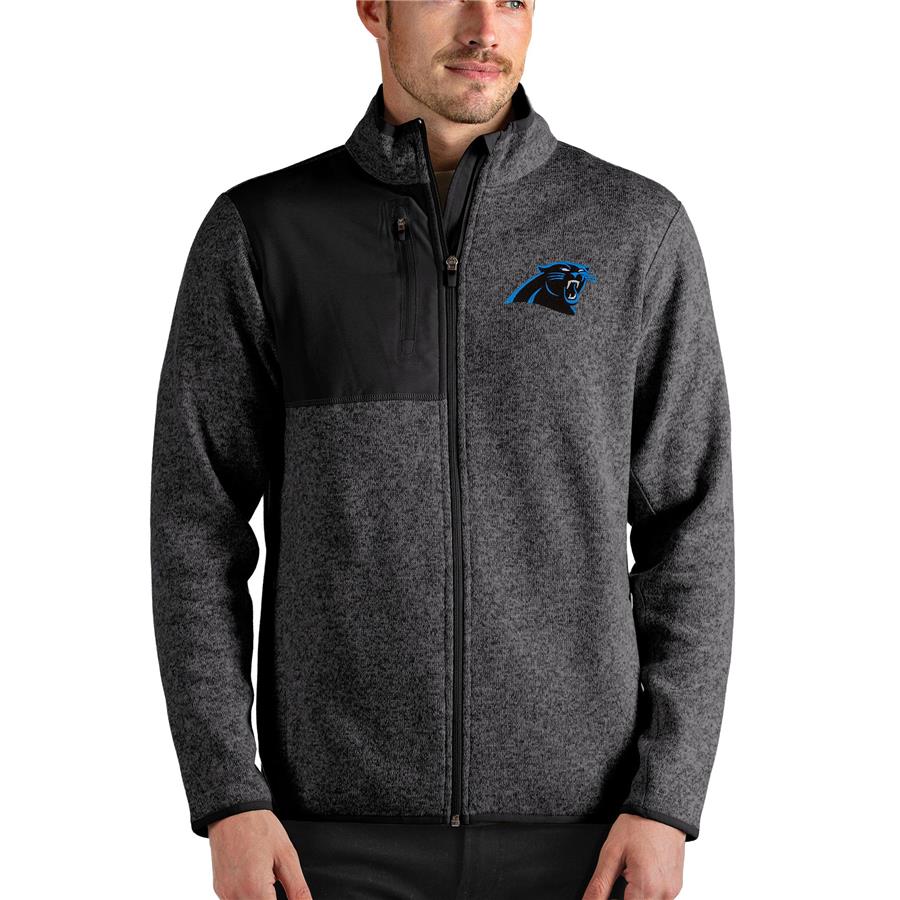 Carolina Panthers Antigua Fortune Full-Zip Jacket - Heathered Black