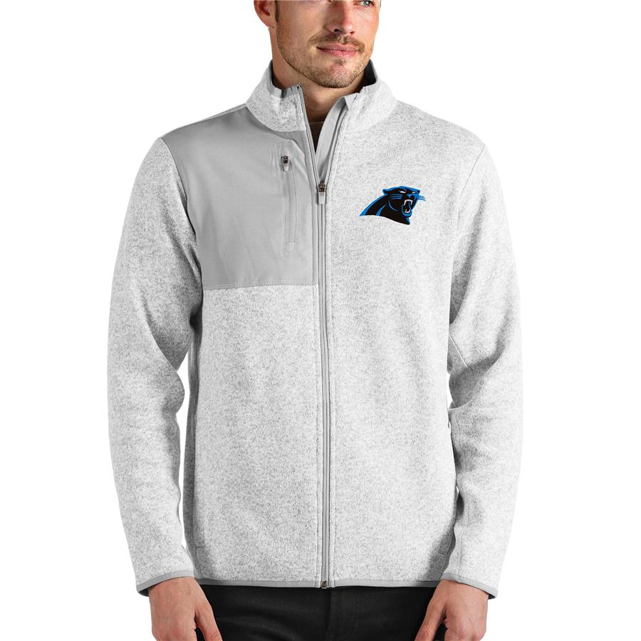 Carolina Panthers Antigua Fortune Full-Zip Jacket - Heathered Gray