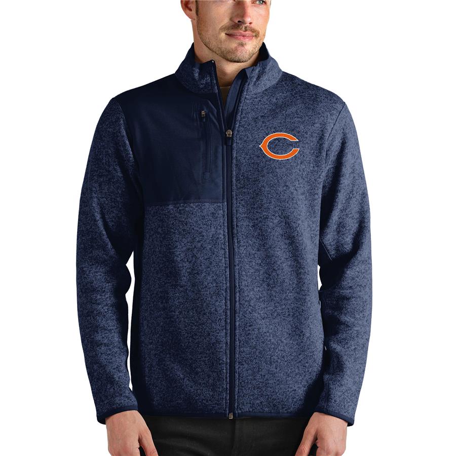 Chicago Bears Antigua Fortune Full-Zip Jacket - Heathered Navy