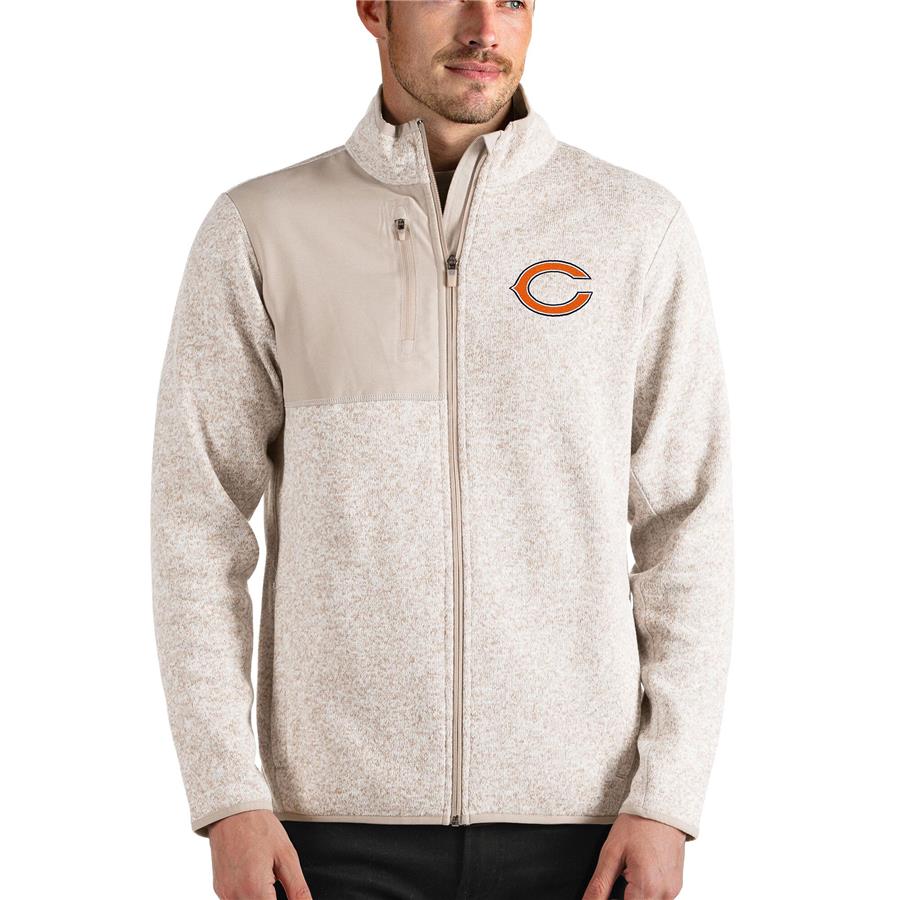 Chicago Bears Antigua Fortune Full-Zip Jacket - Oatmeal