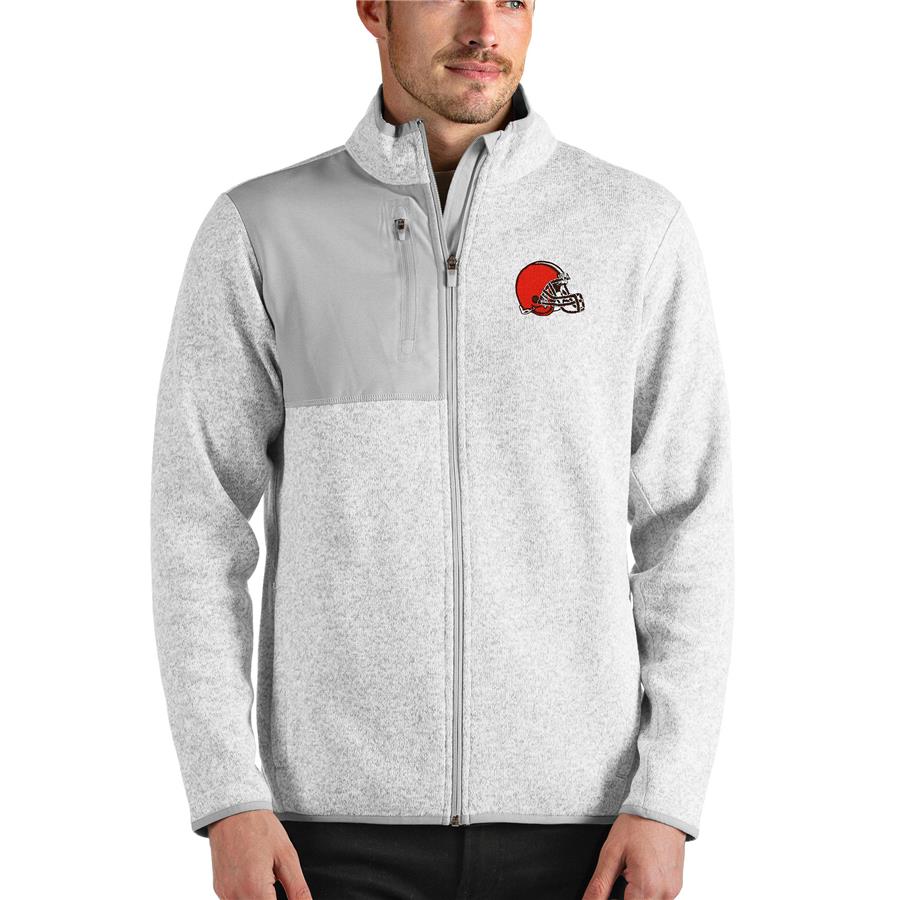 Cleveland Browns Antigua Fortune Full-Zip Jacket - Heathered Gray