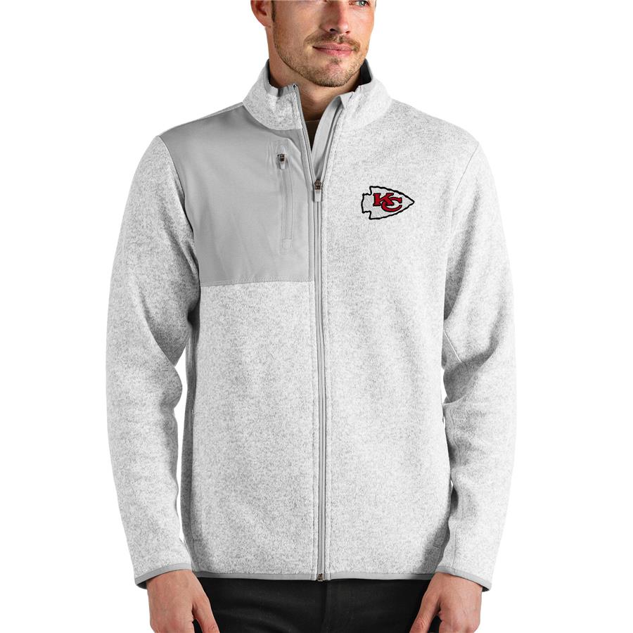 Kansas City Chiefs Antigua Fortune Full-Zip Jacket - Heathered Gray