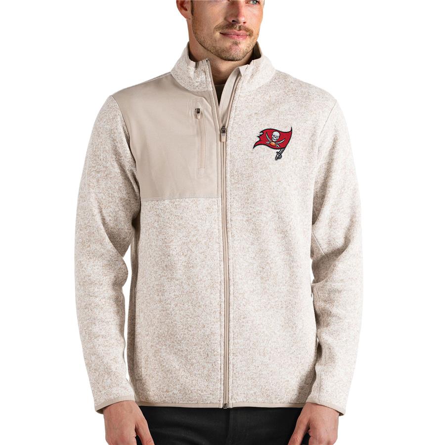 Tampa Bay Buccaneers Antigua Fortune Full-Zip Jacket - Oatmeal