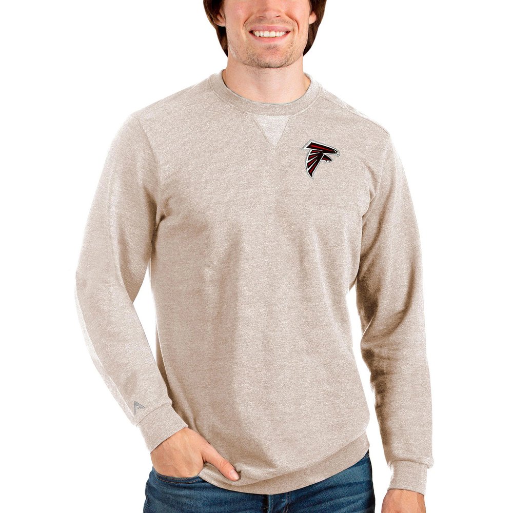 Atlanta Falcons Antigua Reward Crewneck Pullover Sweatshirt - Oatmeal