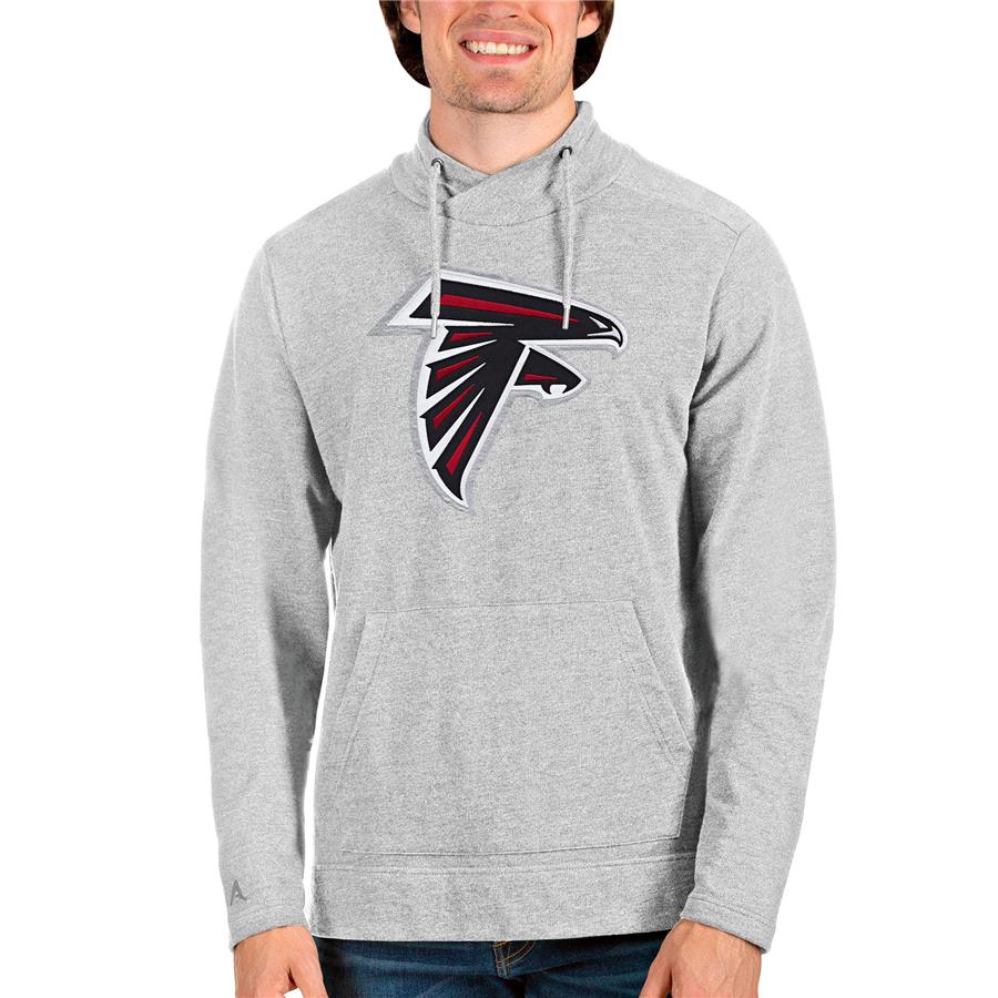 Atlanta Falcons Antigua Team Reward Crossover Neckline Pullover Sweatshirt - Heathered Gray