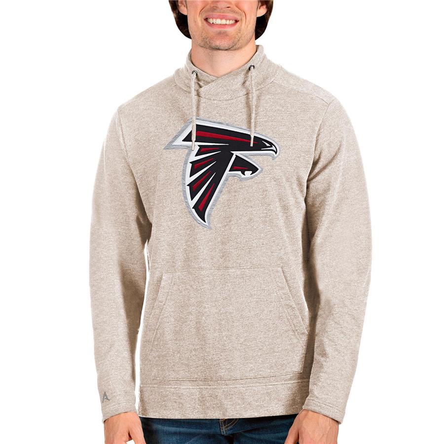 Atlanta Falcons Antigua Team Reward Crossover Neckline Pullover Sweatshirt - Oatmeal