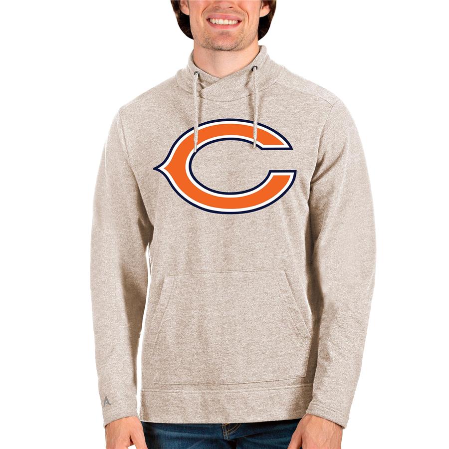 Chicago Bears Antigua Team Reward Crossover Neckline Pullover Sweatshirt - Oatmeal