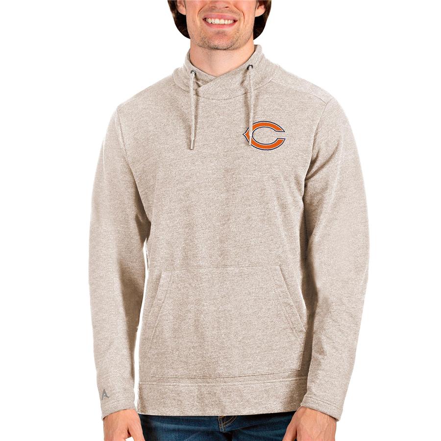 Chicago Bears Antigua Reward Crossover Neckline Pullover Sweatshirt - Oatmeal