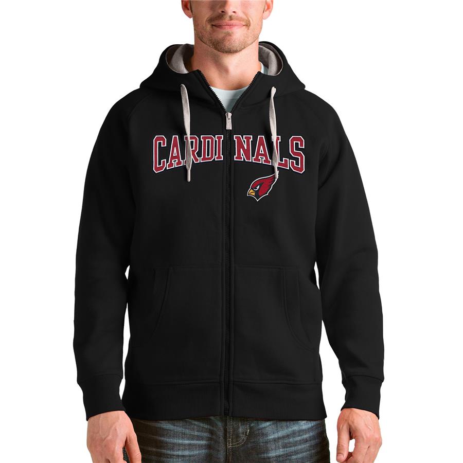 Arizona Cardinals Antigua Wordmark Victory Full-Zip Hoodie - Black