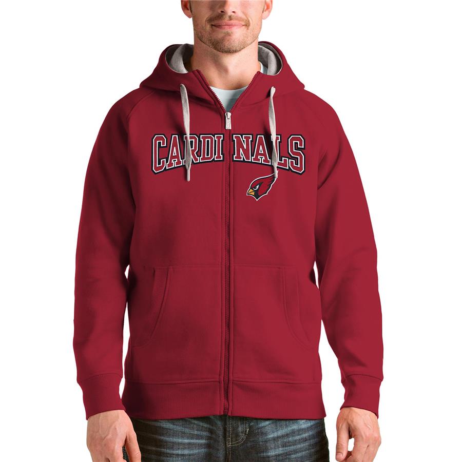 Arizona Cardinals Antigua Wordmark Victory Full-Zip Hoodie - Cardinal