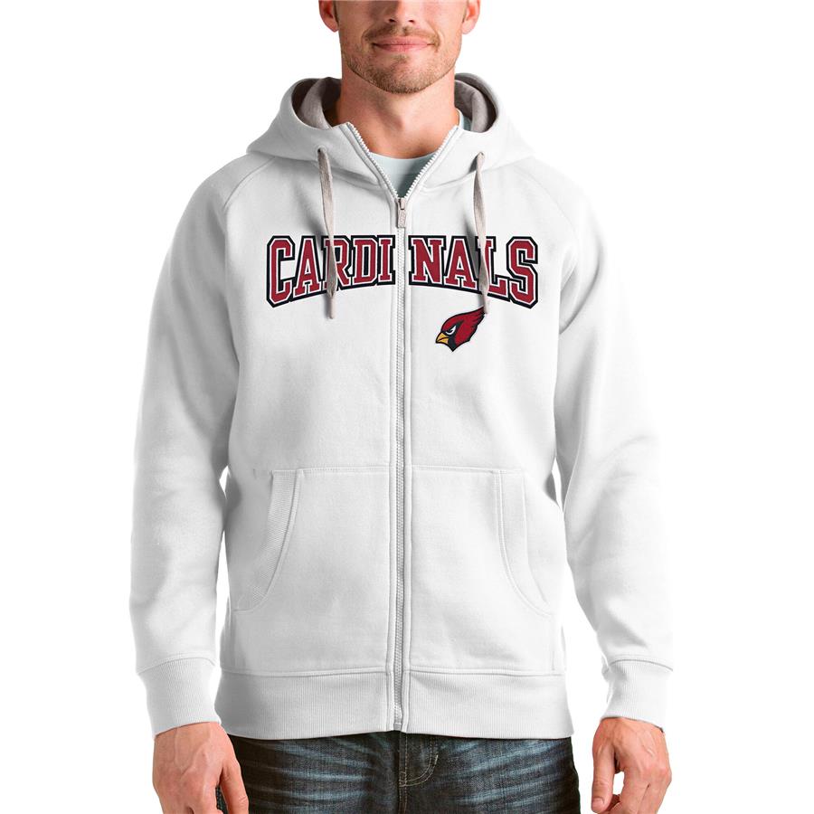 Arizona Cardinals Antigua Wordmark Victory Full-Zip Hoodie - White