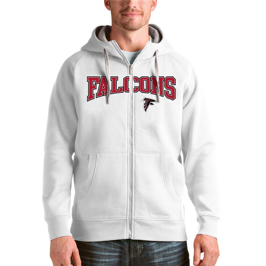 Atlanta Falcons Antigua Wordmark Victory Full-Zip Hoodie - White