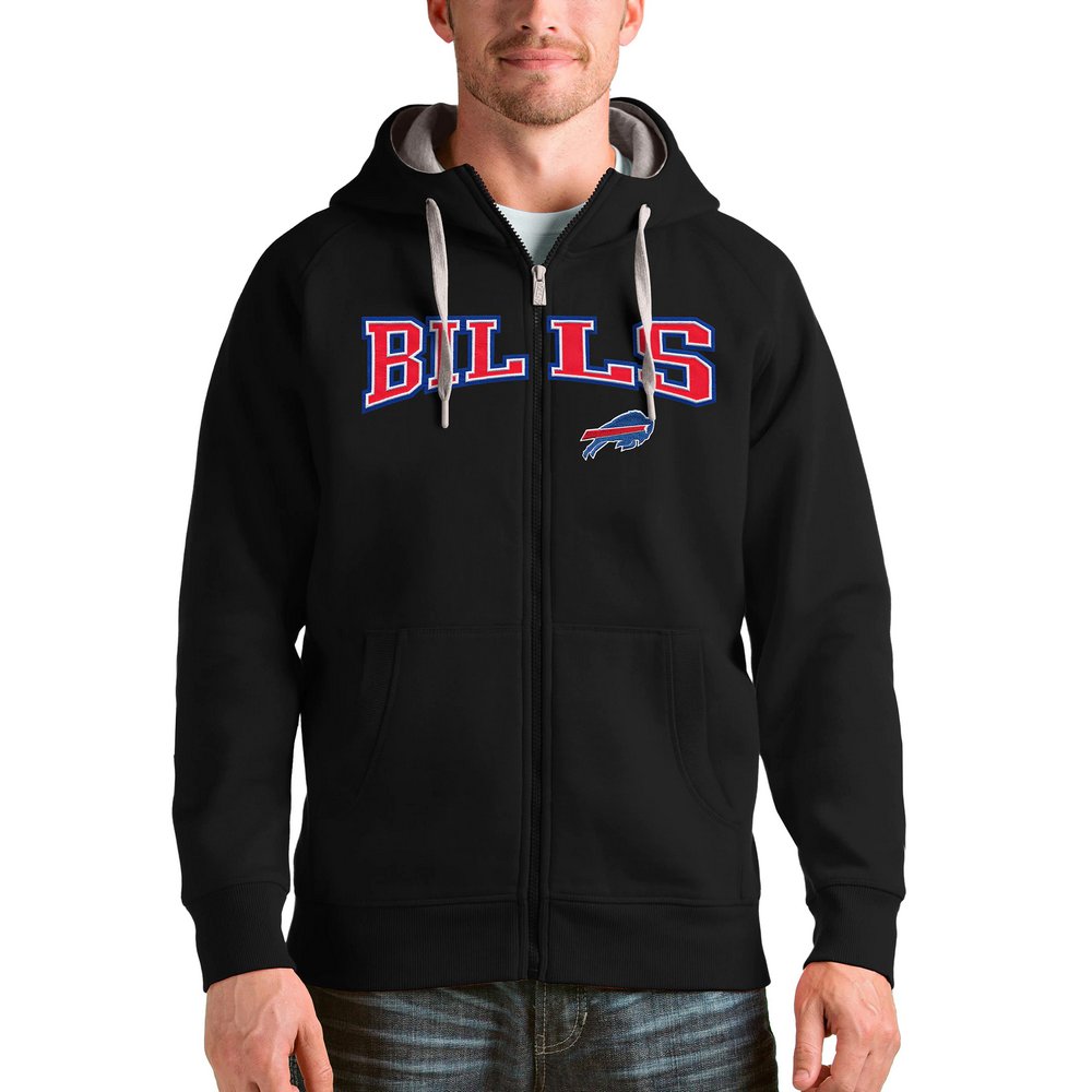 Buffalo Bills Antigua Wordmark Victory Full-Zip Hoodie - Black