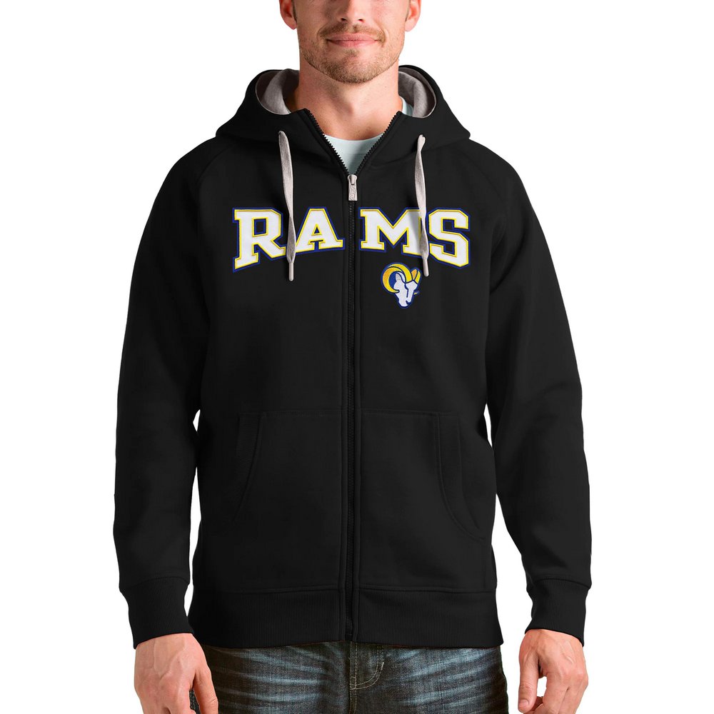 Los Angeles Rams Antigua Wordmark Victory Full-Zip Hoodie - Black