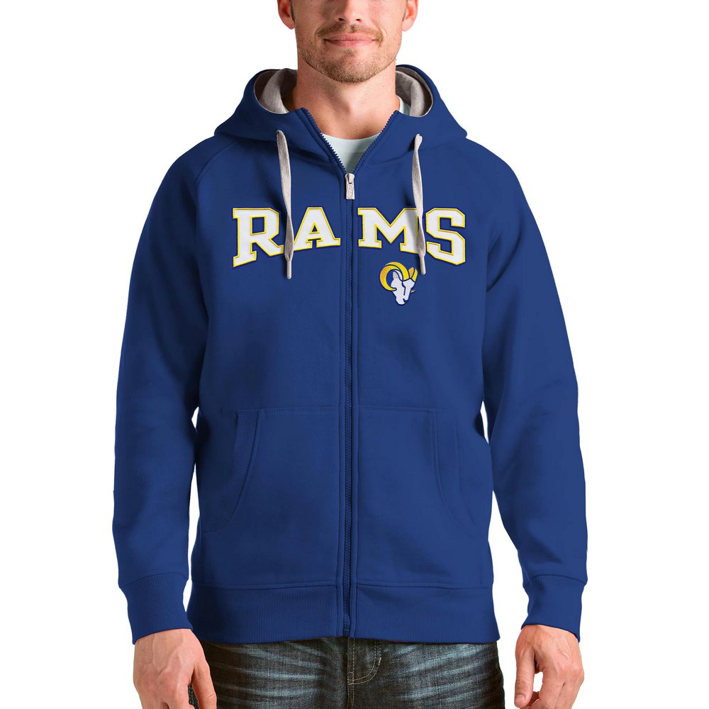 Los Angeles Rams Antigua Wordmark Victory Full-Zip Hoodie - Royal