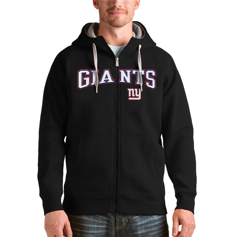 Худи на молнии New York Giants Antigua Wordmark Victory (чёрный)