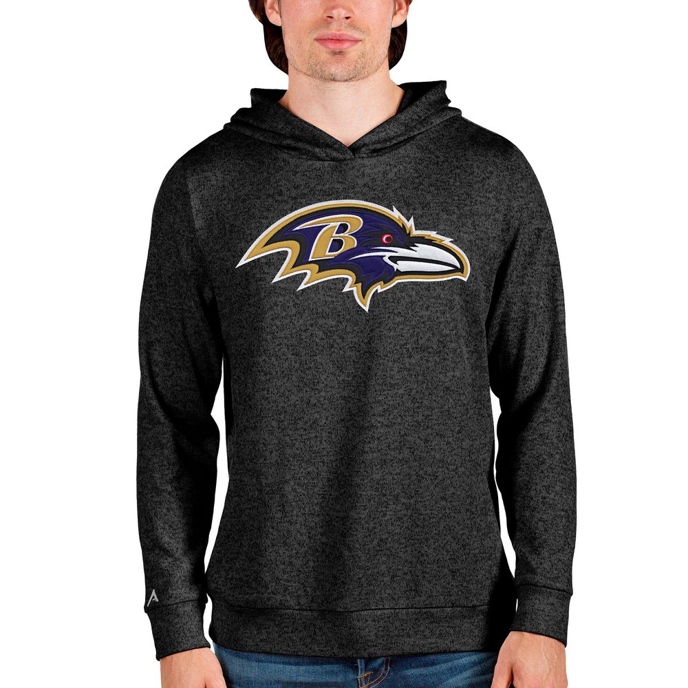 Baltimore Ravens Antigua Team Absolute Pullover Hoodie - Heathered Black