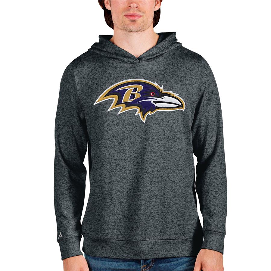 Baltimore Ravens Antigua Team Absolute Pullover Hoodie - Heathered Charcoal