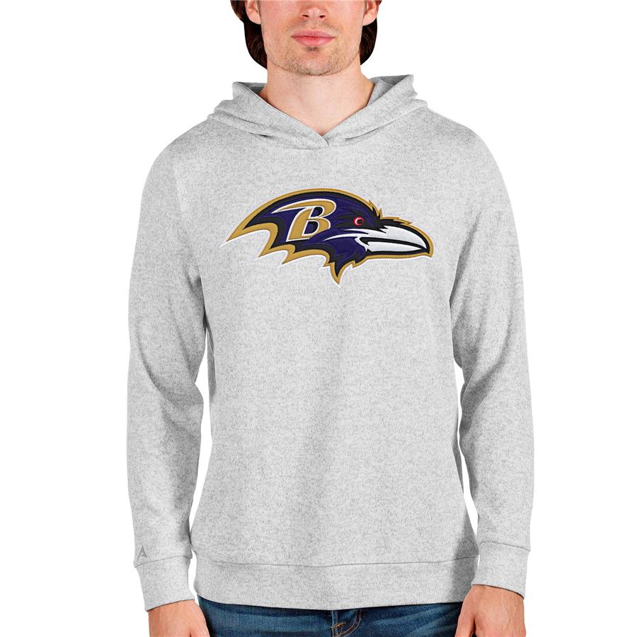 Baltimore Ravens Antigua Team Absolute Pullover Hoodie - Heathered Gray