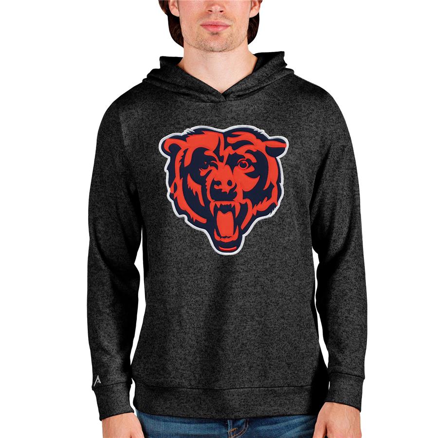 Chicago Bears Antigua Team Absolute Pullover Hoodie - Heathered Black