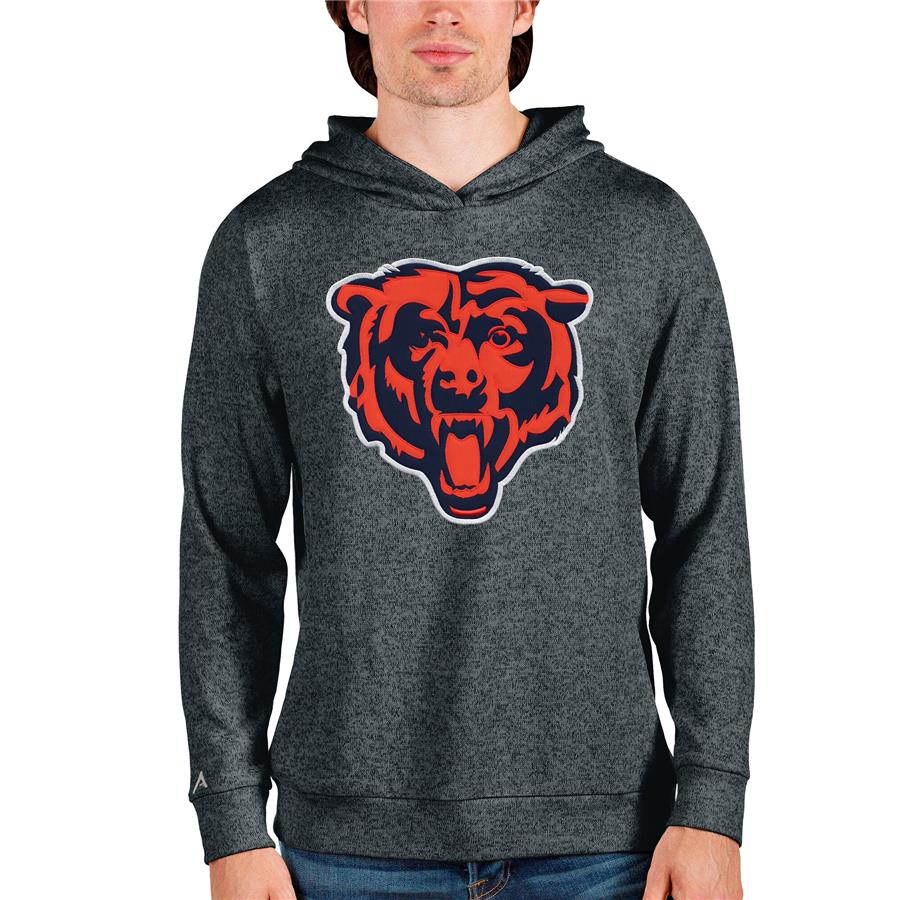 Chicago Bears Antigua Team Absolute Pullover Hoodie - Heathered Charcoal