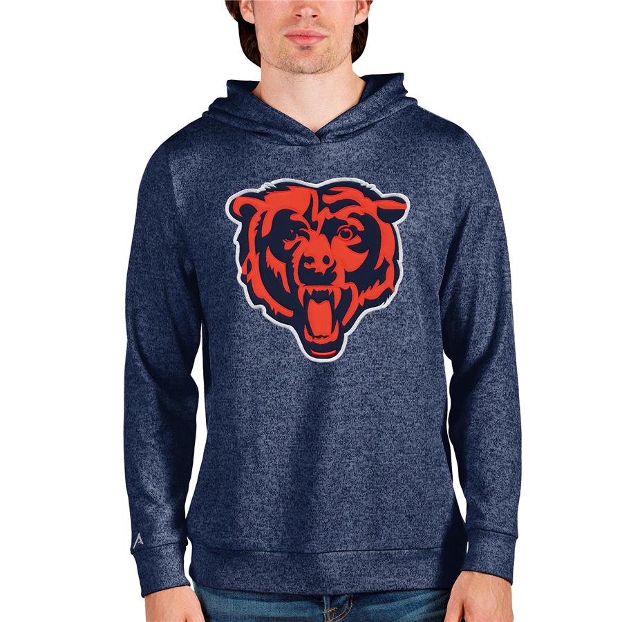 Chicago Bears Antigua Team Absolute Pullover Hoodie - Heathered Navy