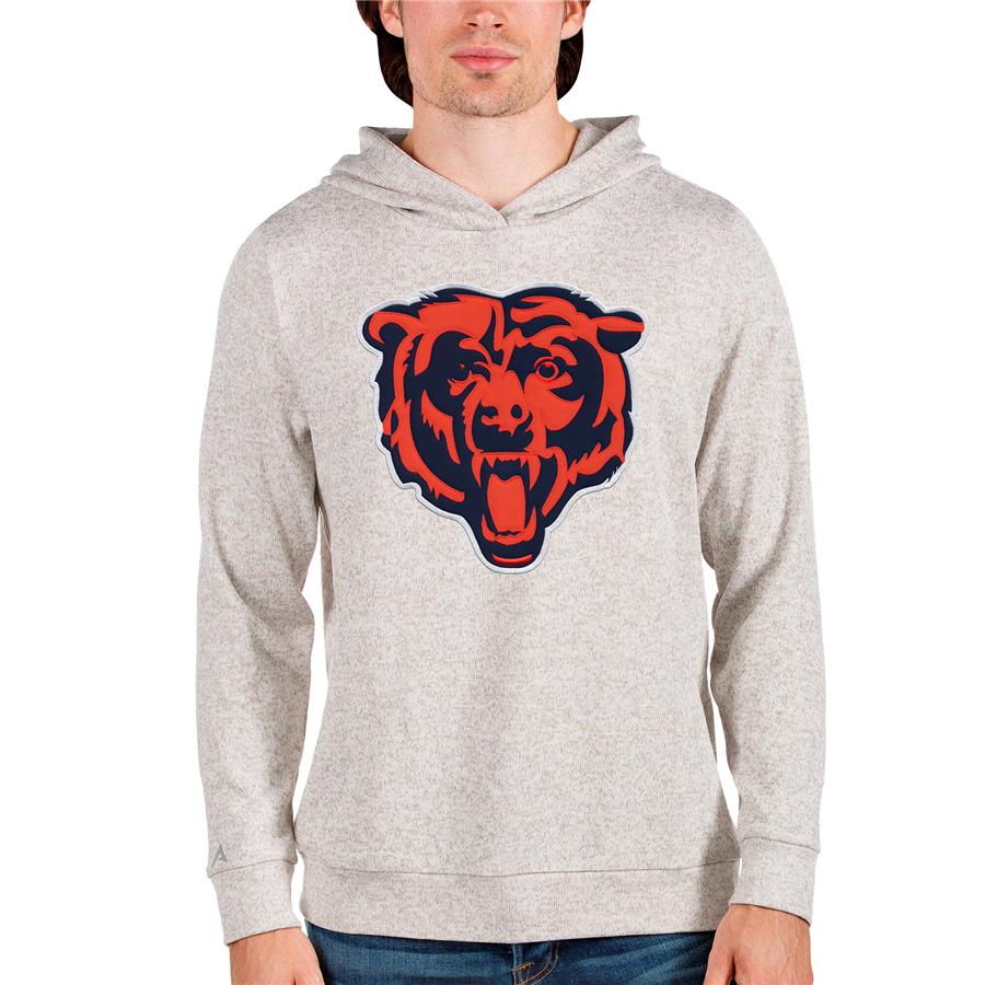 Chicago Bears Antigua Team Absolute Pullover Hoodie - Oatmeal