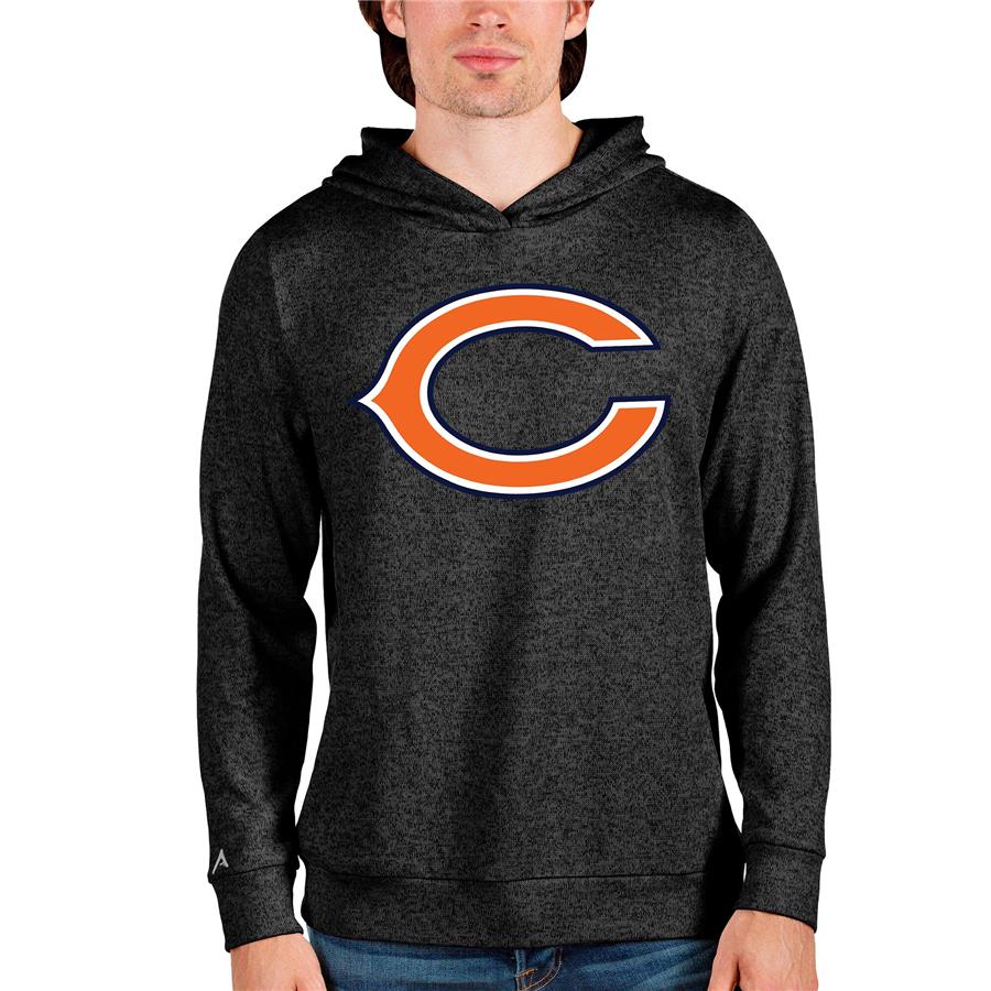 Chicago Bears Antigua Team Absolute Pullover Hoodie - Heathered Black